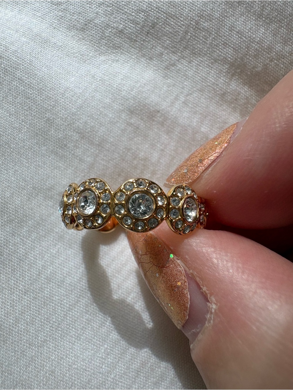Swarovski Una Angelic Collection Rose Gold-Tone Crystal Ring Size 50 5 1/4 5 1/2